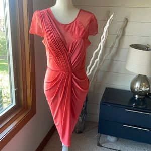BCBGMaxAzria Coral flattering summer dress perfect for all occasions